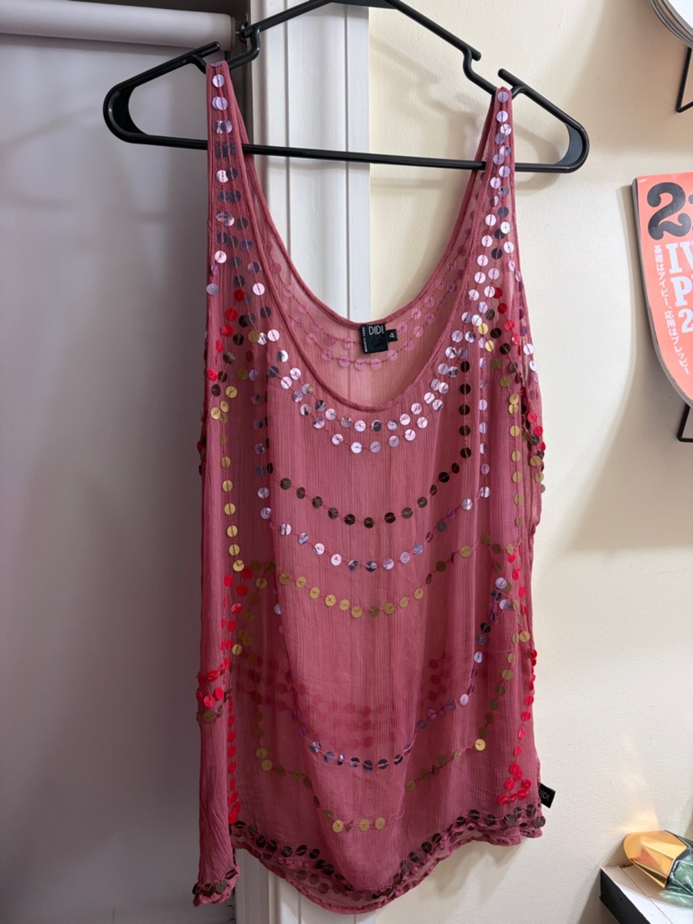 DIDi Pink Sequin Tank Top